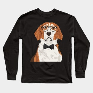 Hipster Beagle Dog Long Sleeve T-Shirt